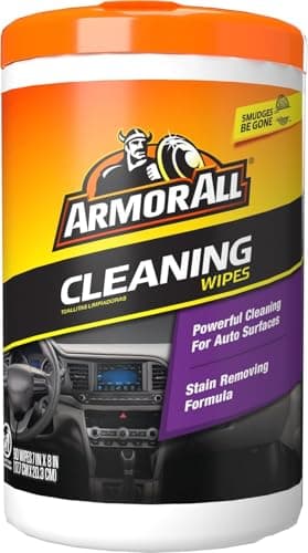 Armor All Car Cleaning Wipes - 90 Count, Safely Cleans Interior Surfaces, Removes Tough Dirt, Matte Finish, Disposable and Convenient