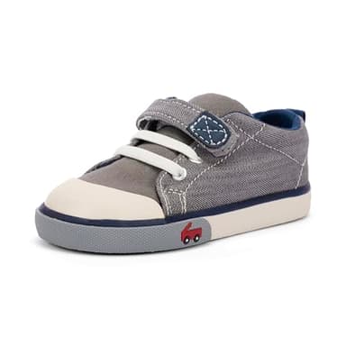 See Kai Run Stevie II - Sneaker for Kids, Gray/Navy, Toddler 7