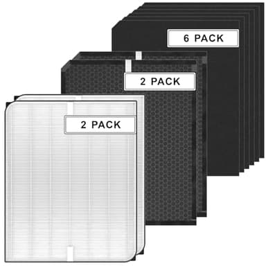 Replacement Filters Set Compatible with AD3000 AD3500 AD3500i, Includes 2 High-Efficiency Filter, 2 Carbon Filters, 6 Pre-Filters, Air Purifier Filters Replacement for Home Pet Owners