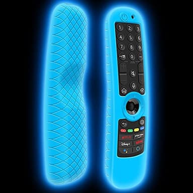 Silicone Case for LG MR21GA MR21GC Remote Control [Shockproof] Anti-Slip Protective Cover for LG MR22GA MR22GN MR23GA MR24GN Magic Remote 2021-2024 Case Sleeve Holder Protector Skin (Glow Blue)