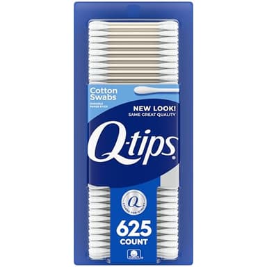 Q-tips Cotton Swabs For Hygiene and Beauty Care Original Cotton Swab Made With 100% Cotton 625 Count, WHITE